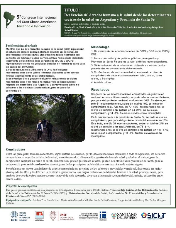 Vista previa: Realización del derecho humano a la salud desde los determinantes sociales de la salud en Argentina y Provincia de Santa Fe